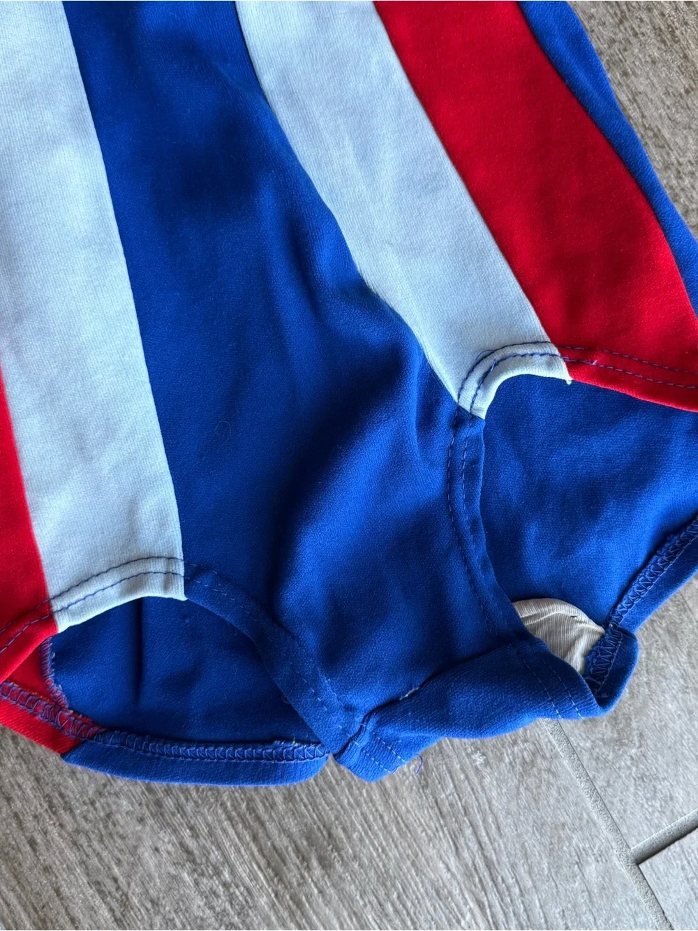 Vintage Girls Red White & Blue Striped One-Piece Leotard or Swimsuit 1970’s